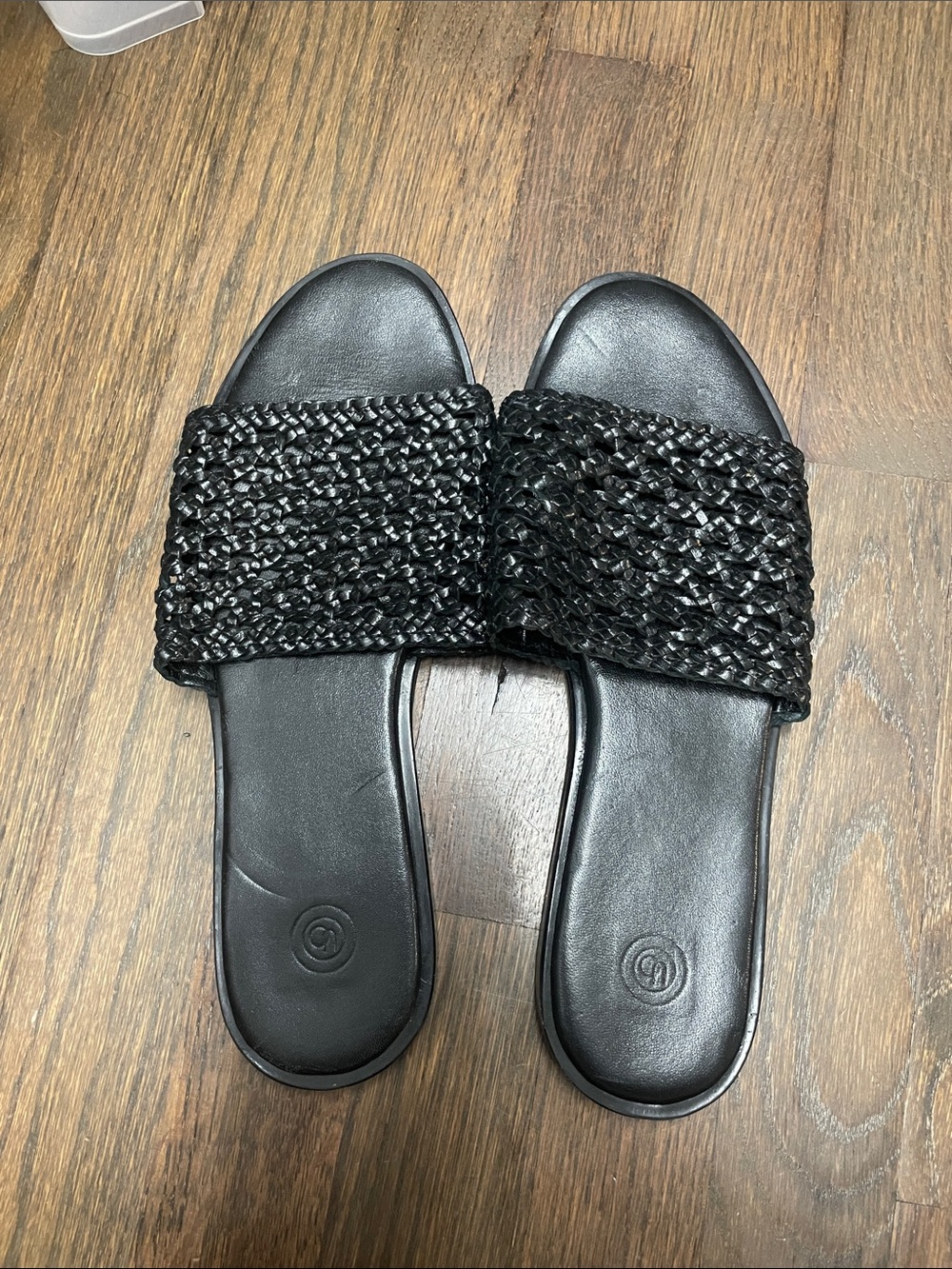 Urban Outfitters Black Braided Slide Sandals